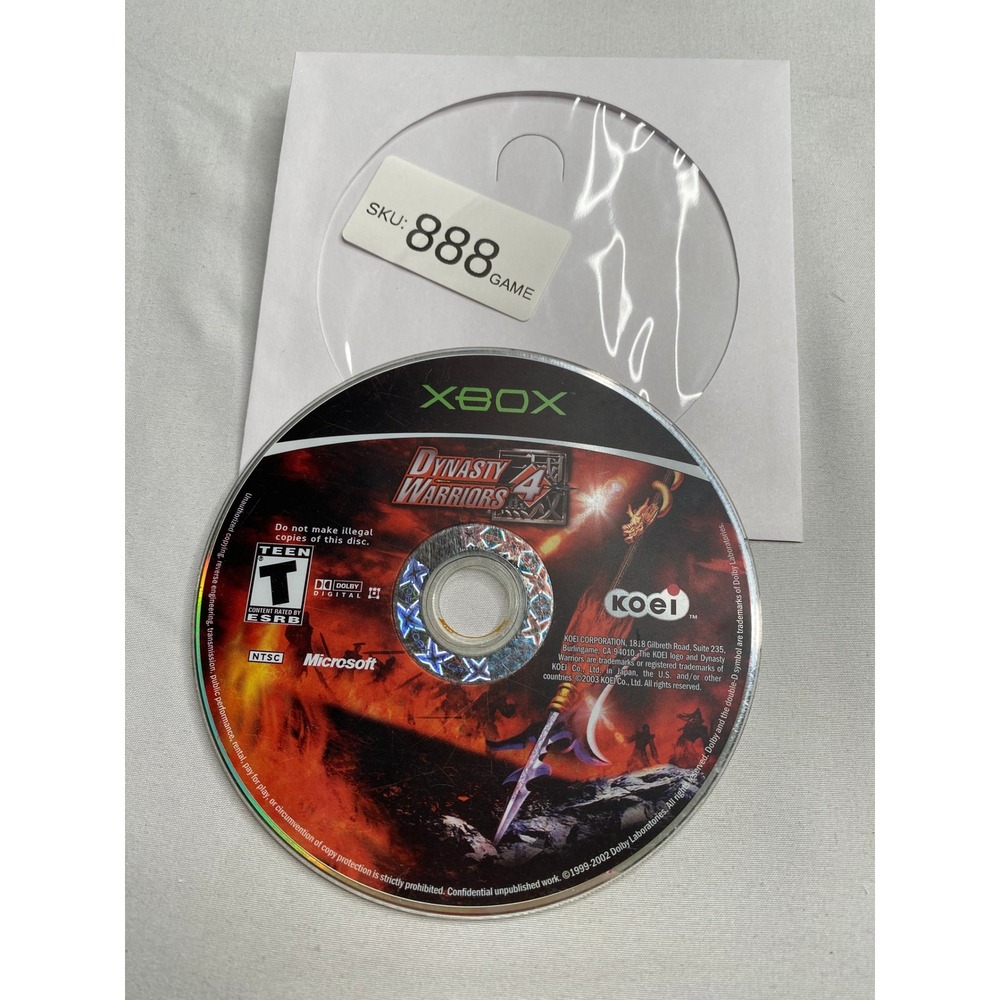 Dynasty Warriors 4 Microsoft Xbox
